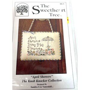 "April Showers" Knob Knocker Cross Stitch Pattern By The Sweetheart Tree With Ch